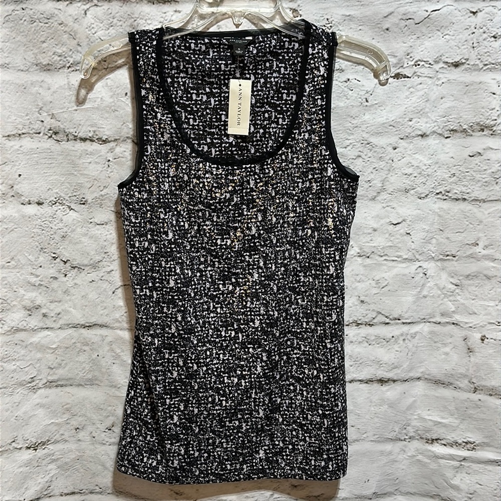 Ann Taylor Black Sequin Sparkle Tank NWT size Small